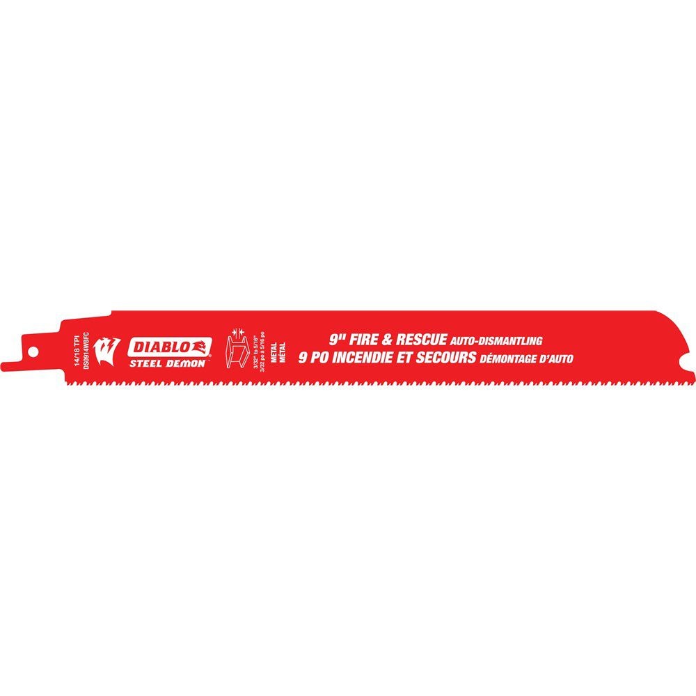 Diablo Steel Demon Auto-Dismantling Reciprocating Saw Blades, 9 in., 14/18 TPI, 25-Pack