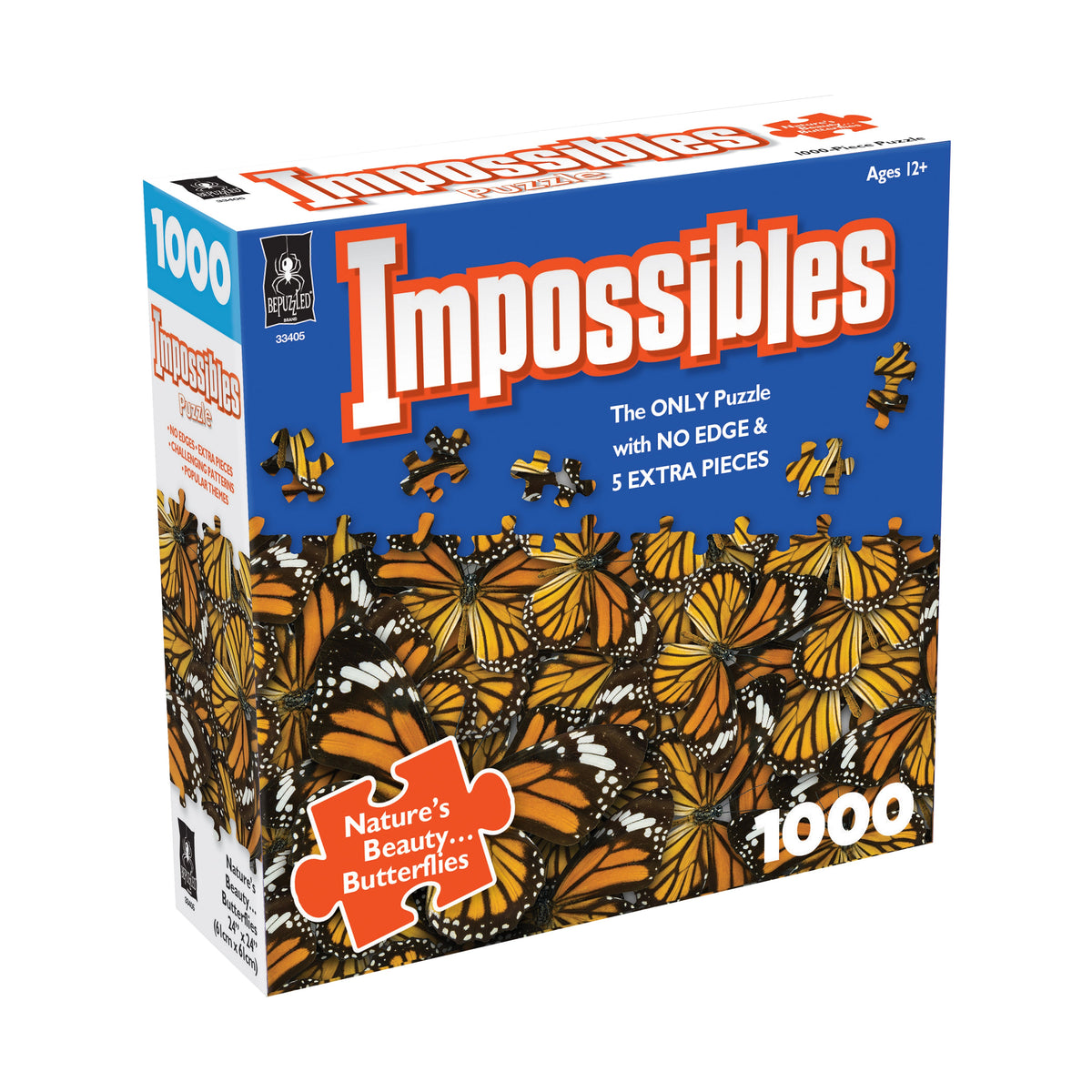 BePuzzled Impossibles Puzzle - Nature's Beauty... Butterflies: 1000 Pcs